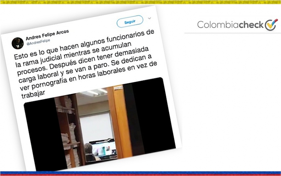 El caso del funcionario de un juzgado viendo porno no ocurrió en Colombia, sino en Chile