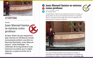 El Espectador no llamó “falso Nobel” a Juan Manuel Santos