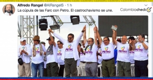 Rangel tuitea montaje de las Farc con camiseta de Petro